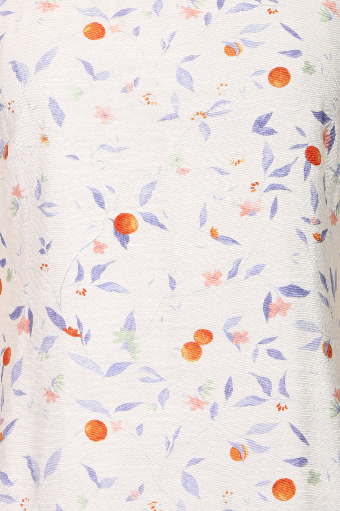 Cream Floral Printed Cotton Blend A-line Short Kurti