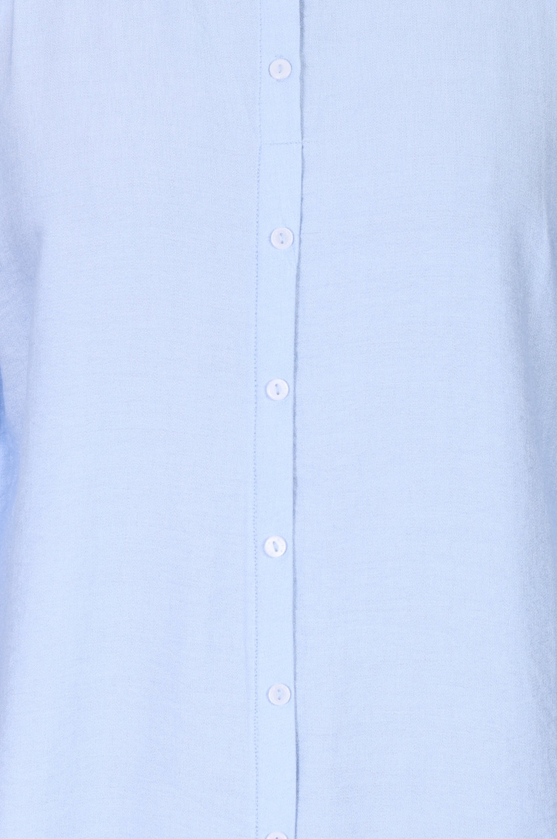 Blue Solid Rayon Blend Straight Top