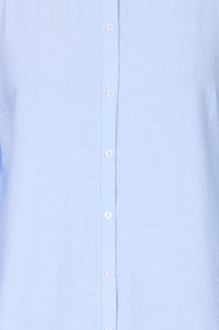 Blue Solid Rayon Blend Straight Top