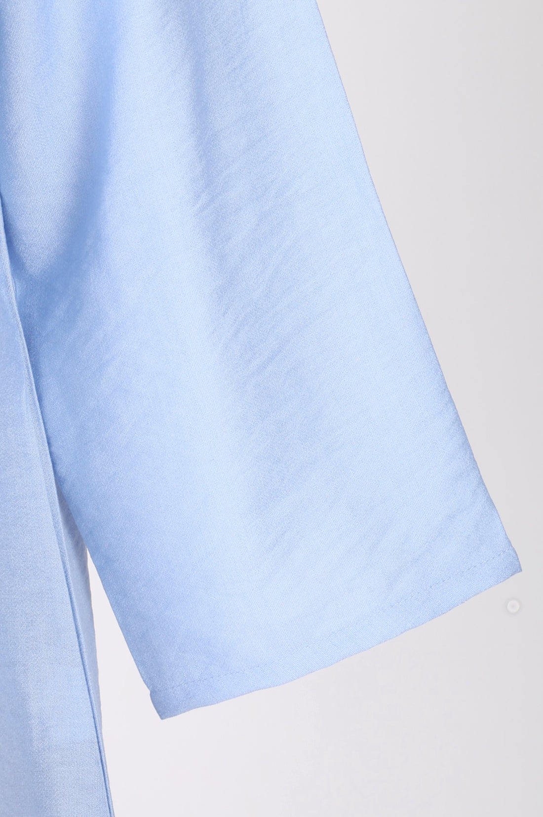 Blue Solid Rayon Blend Straight Top