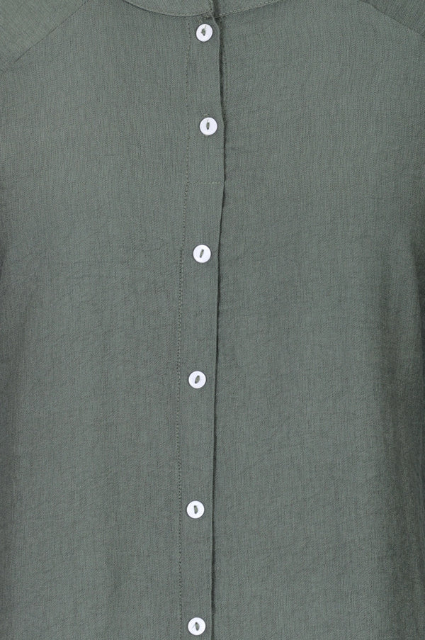 Green Solid Rayon Blend Straight Tunic