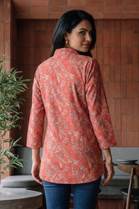 Rust Paisley Jacquard Straight Winter Top