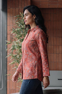 Rust Paisley Jacquard Straight Winter Top