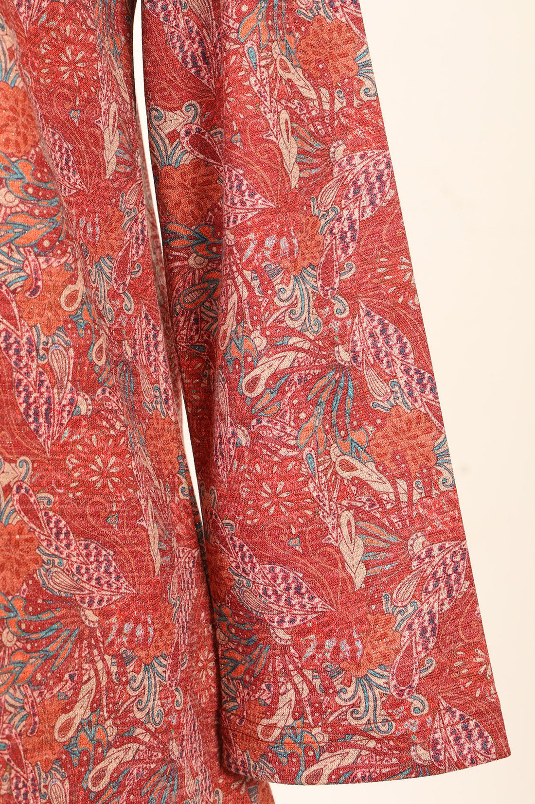 Rust Paisley Jacquard Straight Winter Top