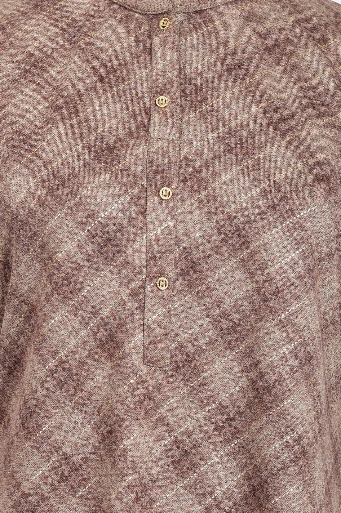 Brown Foil Printed Straight Top