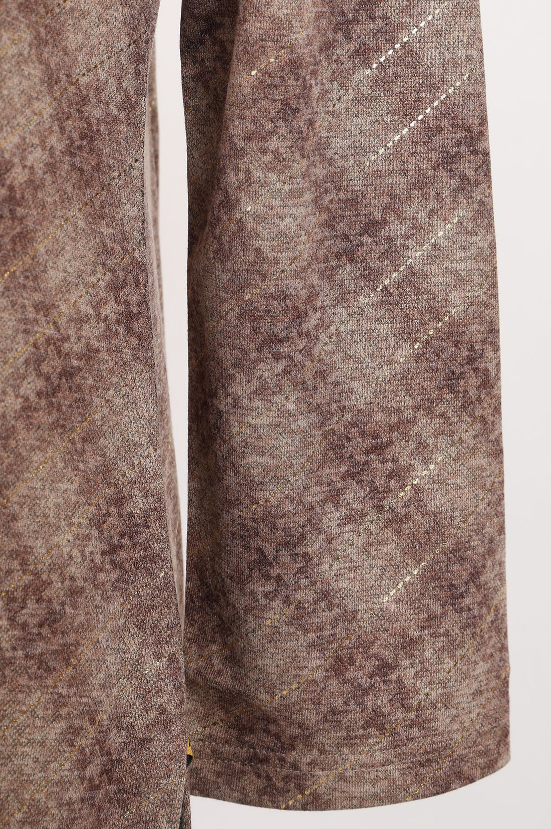 Brown Foil Printed Straight Top