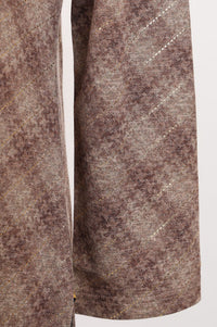 Brown Foil Printed Straight Top