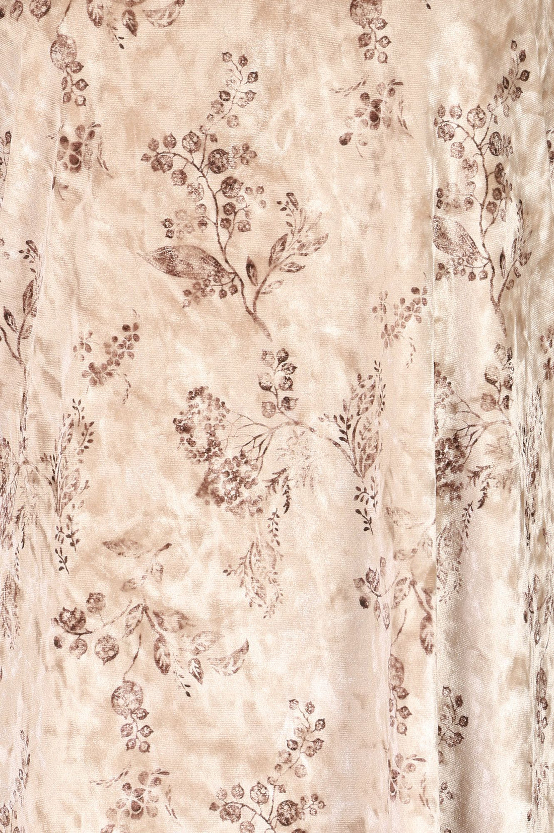 Beige Floral Printed Chenille Straight Winter Top