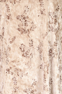 Beige Floral Printed Chenille Straight Winter Top