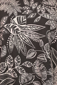 Black Floral Printed Rayon Straight Kurti