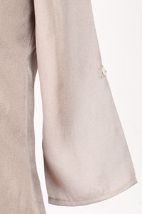 Beige Solid Satin Straight Kurti