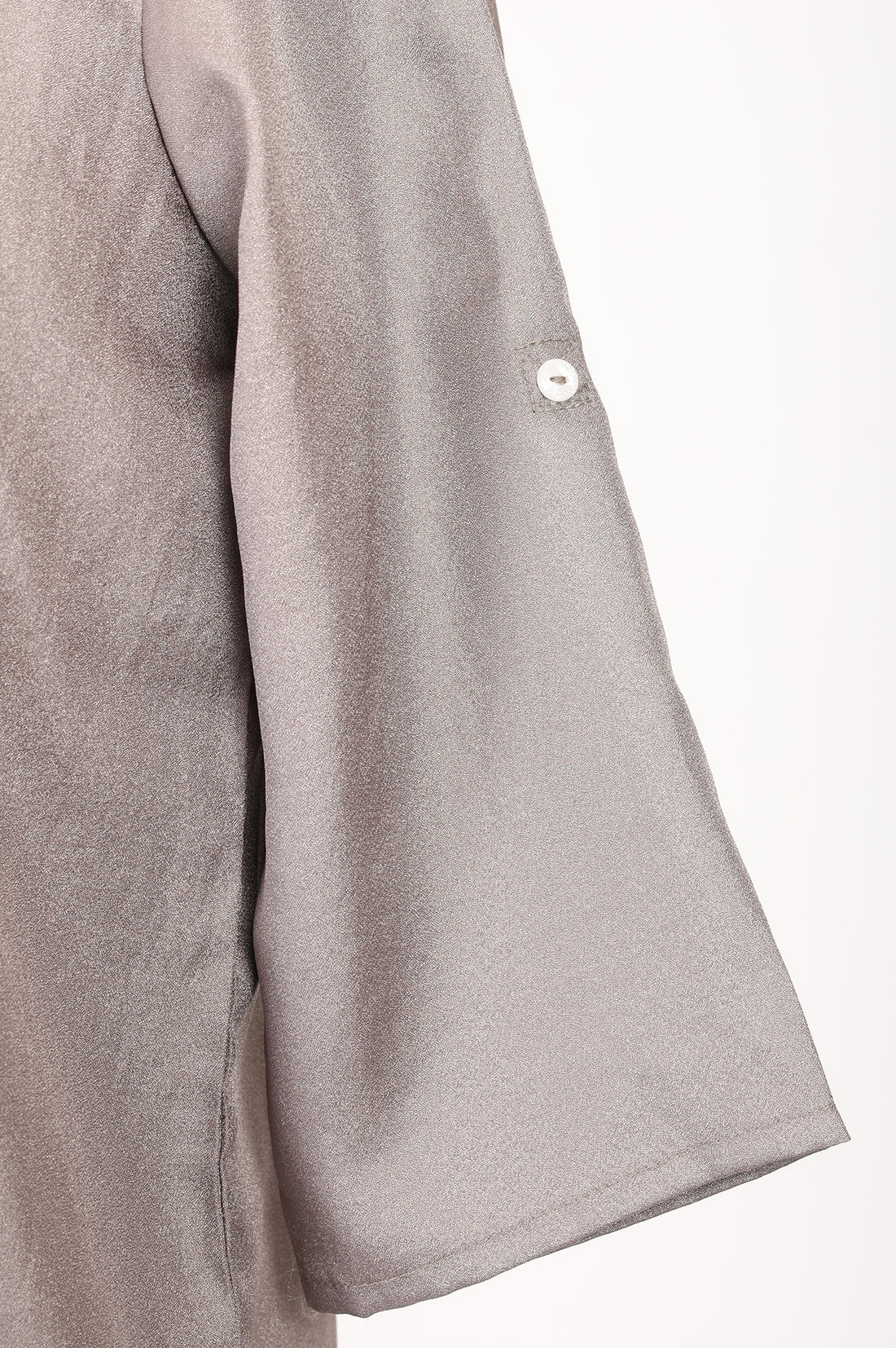 Taupe Solid Yarn Dyed Satin Straight Kurti