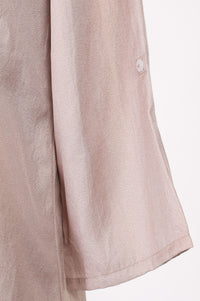 Light Gold Yarn Dyed Solid Satin Straight Kurti