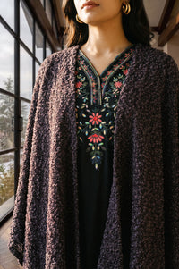 Purple Winter Solid Textured Tassel &amp; Pompoms Korea Shawl