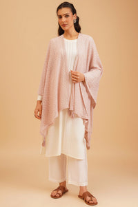 Pink Textured Sleeveless Winter Gilet
