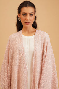 Pink Textured Sleeveless Winter Gilet