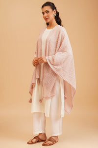 Pink Textured Sleeveless Winter Gilet