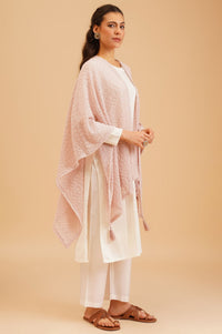 Pink Textured Sleeveless Winter Gilet
