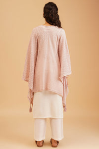Pink Textured Sleeveless Winter Gilet