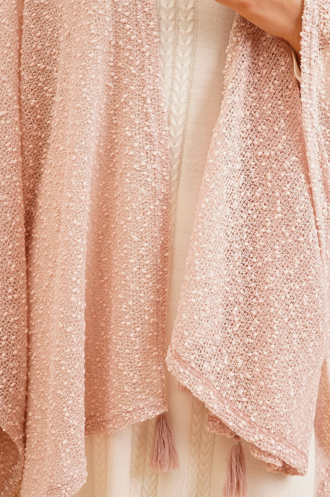 Pink Textured Sleeveless Winter Gilet