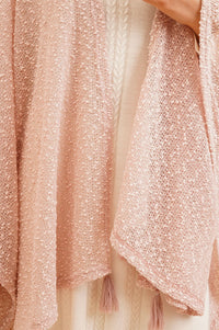 Pink Textured Sleeveless Winter Gilet