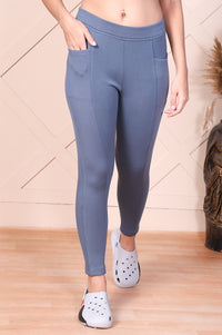 Blue Solid Opaque Modal Tights