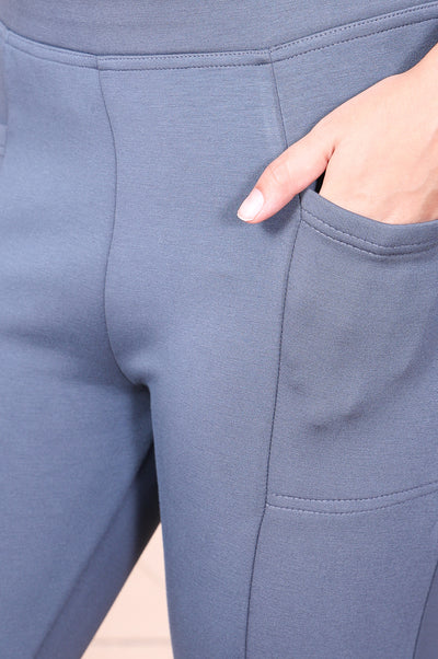 Blue Solid Opaque Modal Tights