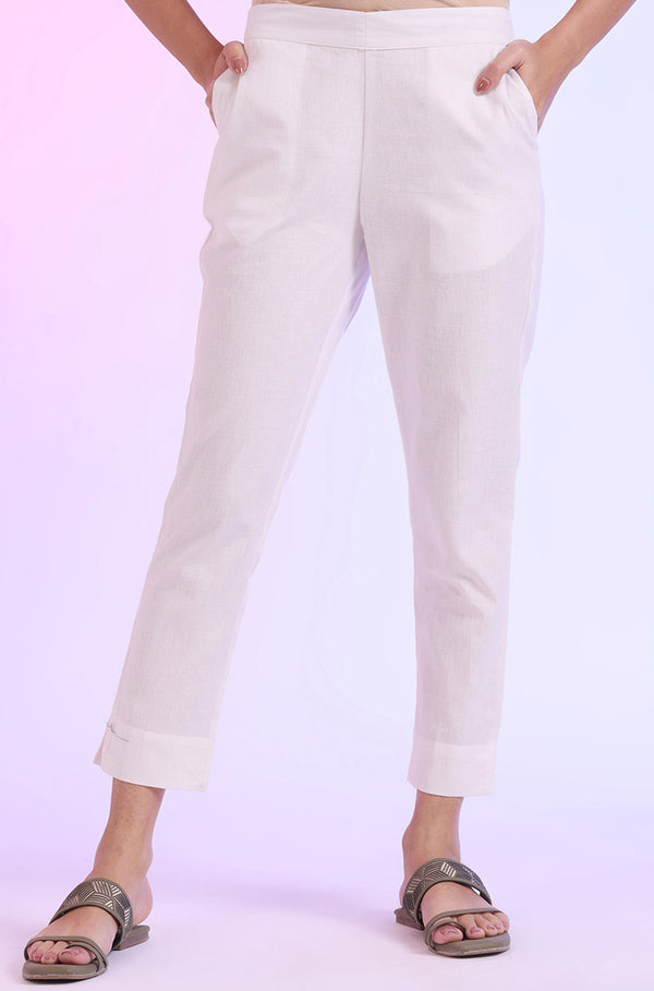 Solid Cotton Blend Palazzos