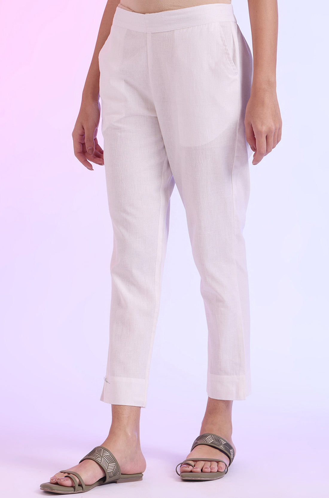 Solid Cotton Blend Palazzos