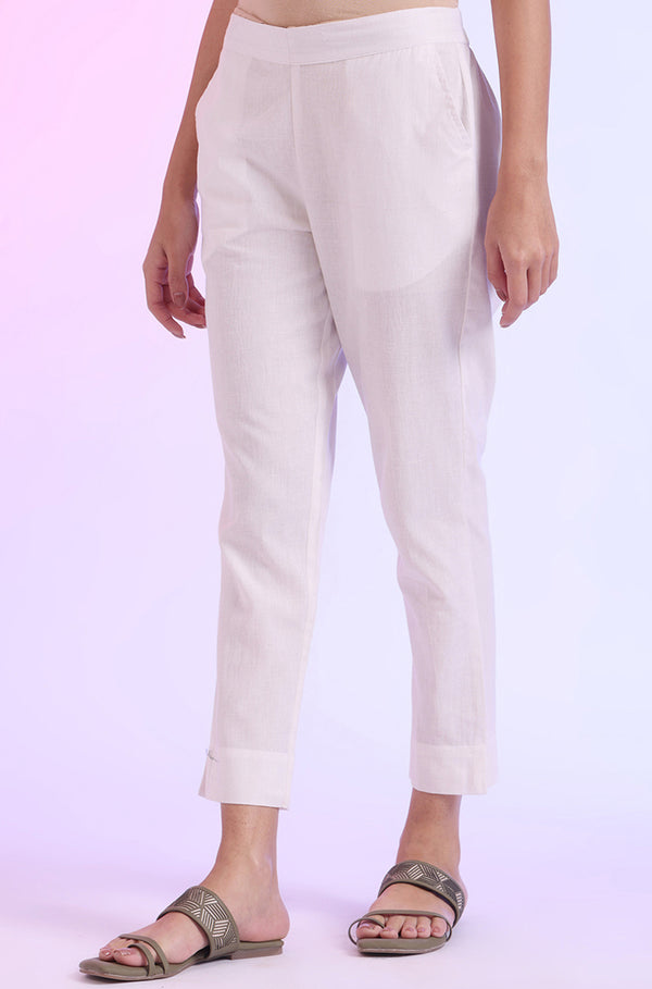 Solid Cotton Blend Palazzos