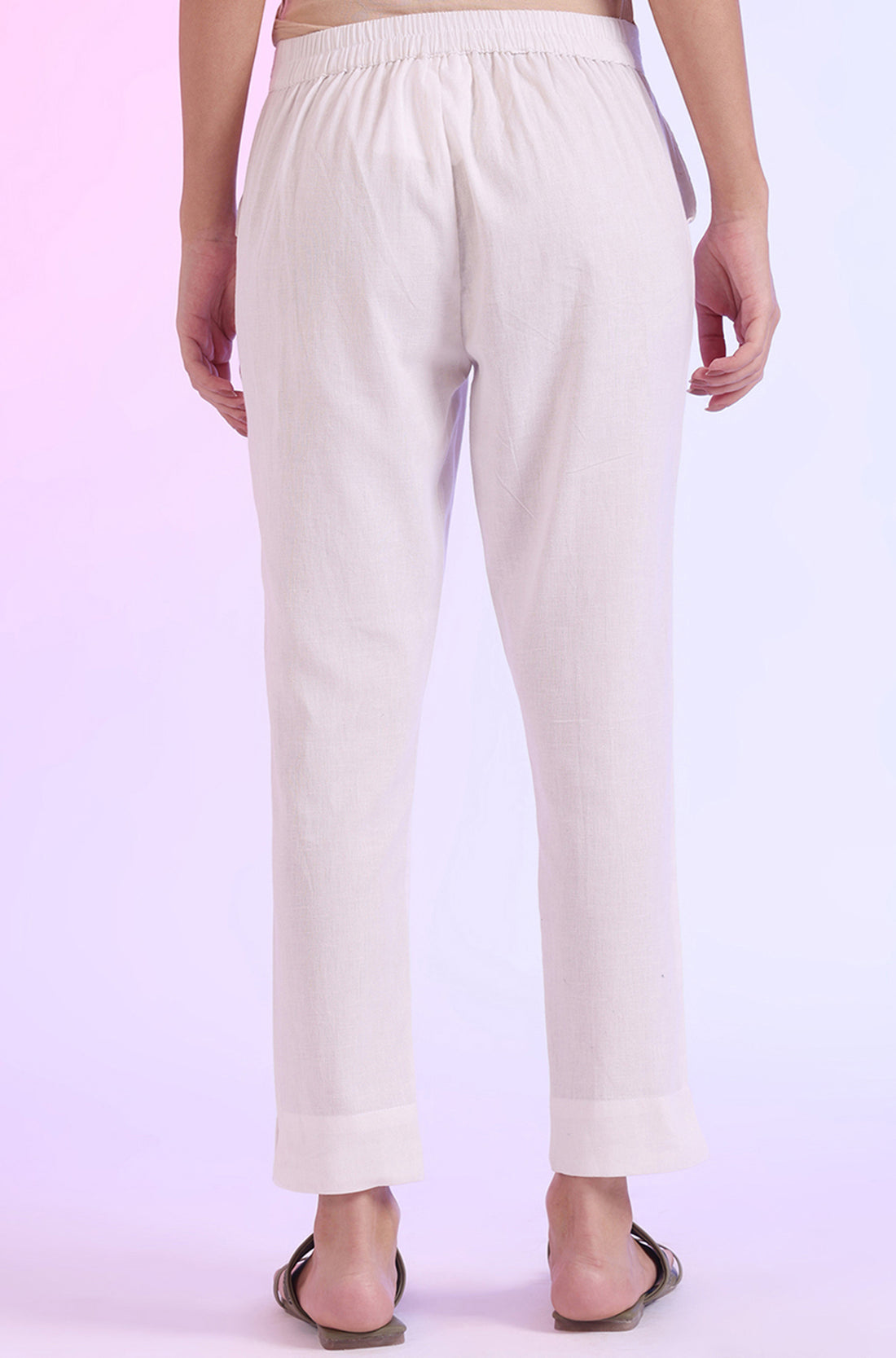 Solid Cotton Blend Palazzos