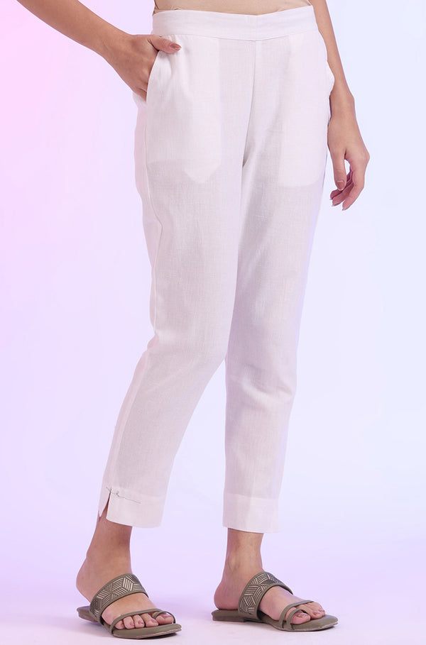 Solid Cotton Blend Palazzos