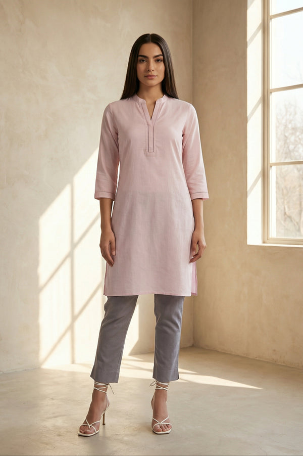 Grey Solid Pure Cotton Slim Fit Ankle Length Mid Rise Trouser