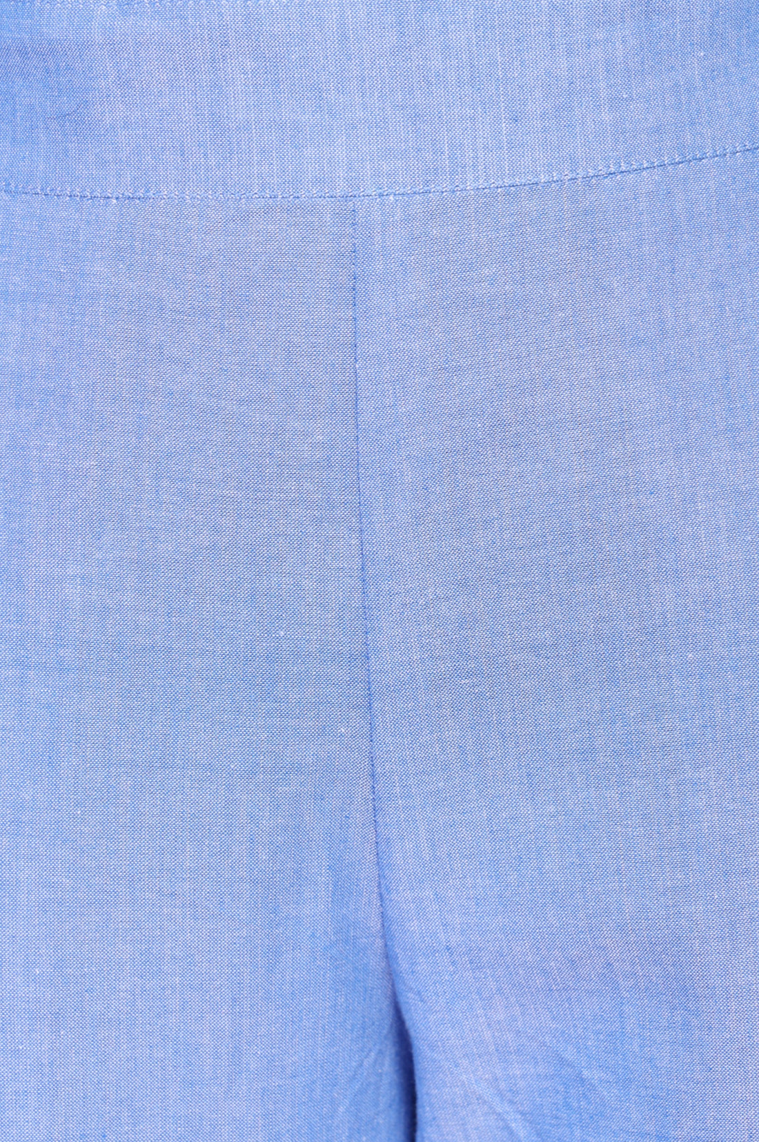 Blue Solid Pure Cotton Slim Fit Ankle Length Trousers