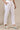 White Solid Cotton Blend Trouser Pants in Mid-Rise