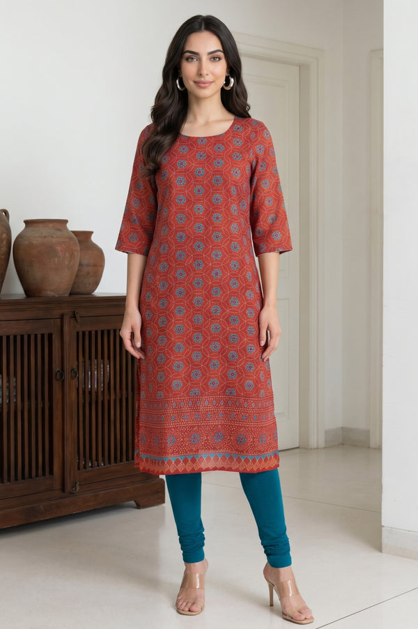 Teal Blue Solid Cotton Blend Skinny Fit Churidar Length Leggings
