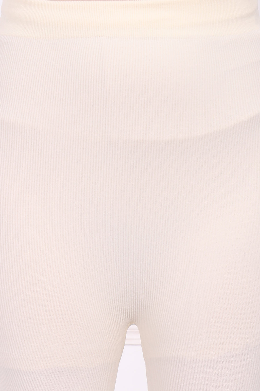 Off White Winter Solid Textured Skinny Fit Ankle Length Tights