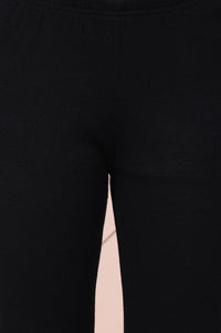 Black Solid High-Waist Acrylic Tights