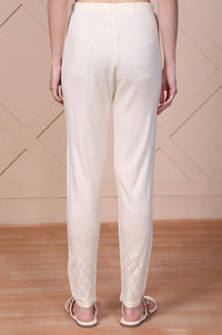 Cream Textured Acrylic Tights