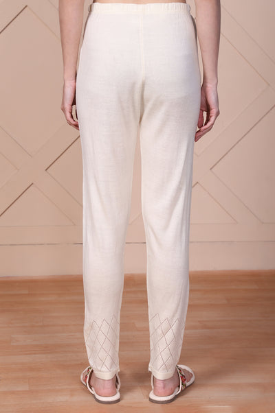 Cream Textured Acrylic Tights