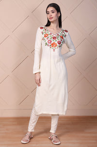 Cream Textured Acrylic Tights