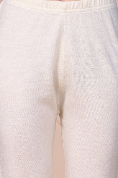 Cream Textured Acrylic Tights