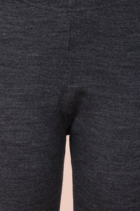 Grey Solid Acrylic Skinny Fit Tights