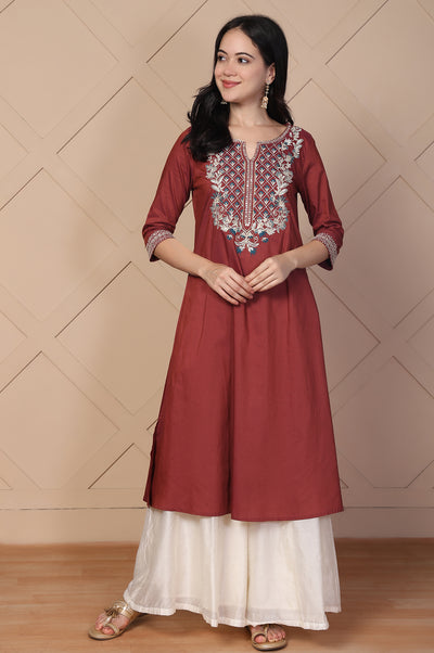 Off-White Solid Flared Skirt