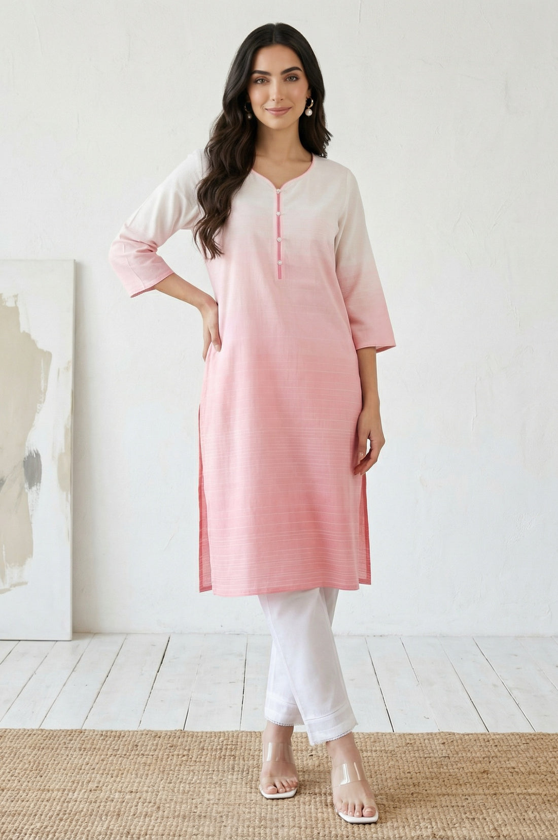 White Solid Pure Cotton Ankle Length Trousers