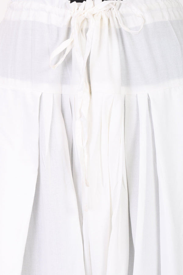 White Solid Tapered Fit Ankle Length Salwar
