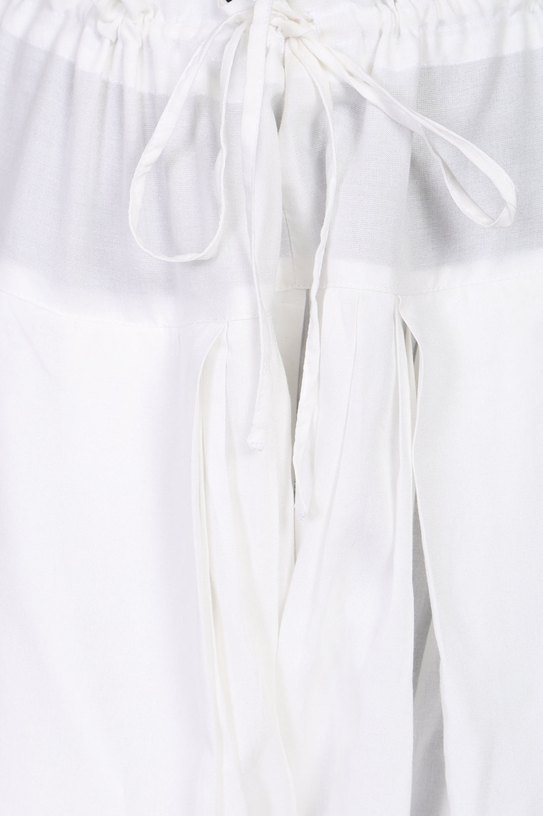 White Rayon Relaxed Fit Ankle Length Salwar with Lace