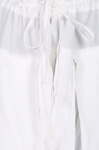 White Rayon Relaxed Fit Ankle Length Salwar with Lace
