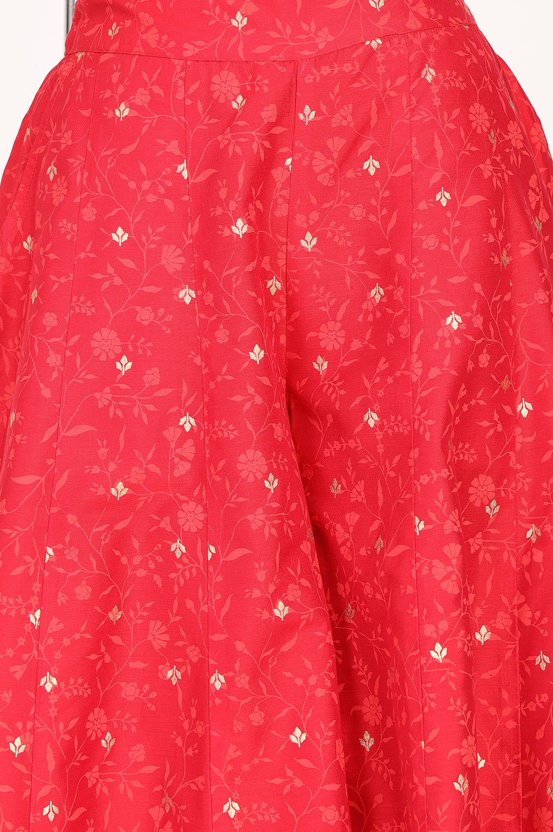 Red Foil Printed Flared Culottes