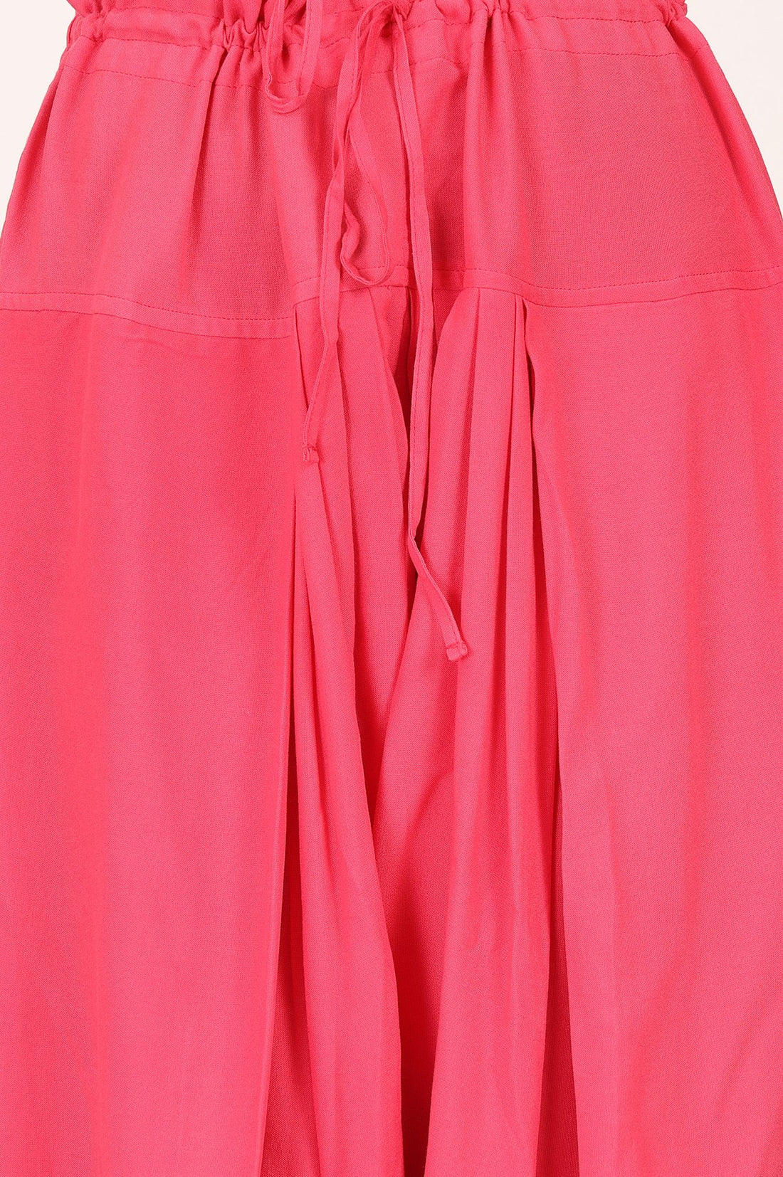 Pink Solid Rayon Relaxed Fit Ankle Length Salwar